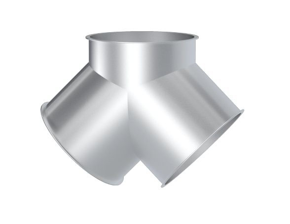 Trišakis simetrinis d100/100/100/1,5mm, 90°, dažytas