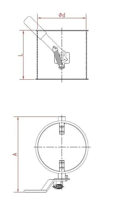Droselinė sklendė be tarpinės d100/2mm, rankinė, nerūdijančio plieno