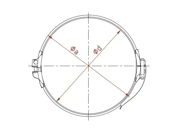 Sąvarža greito fiksavimo d120mm/2mm, nerūdijančio plieno