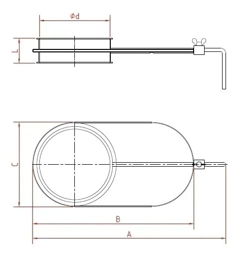 Sklendė oro reguliavimo d100/1,5mm, nerūdijančio plieno