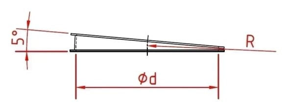 Alkūnė d100mm/2mm/5°, dažyta
