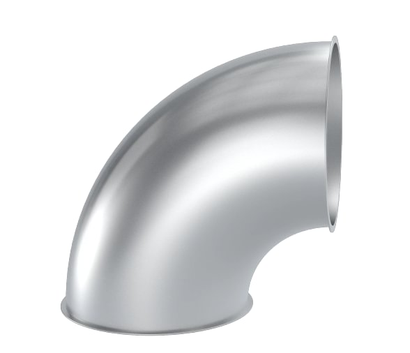 Alkūnė d100mm/2mm/90°, R=1D, nerūdijančio plieno