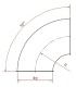 Alkūnė d100mm/2mm/90°, R=1D, nerūdijančio plieno