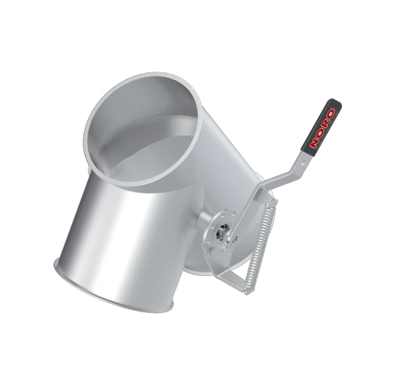 Skirstytuvas dviejų krypčių asimetrinis rankinis d200mm/2mm, 60°, dažytas