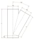 Trišakis asimetrinis d100/100/100/2mm, 30°, dažytas