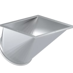 Perėjimas iš kvadrato į apvalų d150/2mm, 45°, dažytas