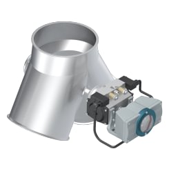 Skirstytuvas dviejų krypčių simetrinis pneumatinis d150mm/2mm, 60°, nerūdijančio plieno