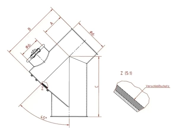 Stabdis srauto d120/2mm, 45°, cinkuotas