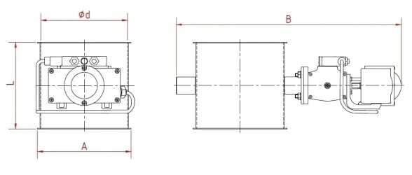 Vožtuvas uždarymo be tarpinės d100/1,5mm, El. 24V, dažytas