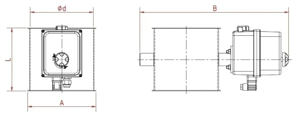 Vožtuvas uždarymo be tarpinės d80/1,5mm, El. 220V, dažytas