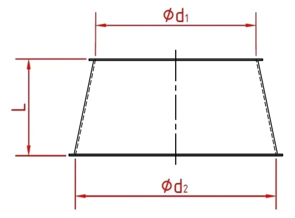 Perėjimas d100/160/1,5mm, dažytas