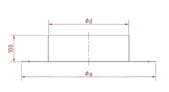 Kanalas vamzdžiui d140-150/2mm, nerūdijančio plieno
