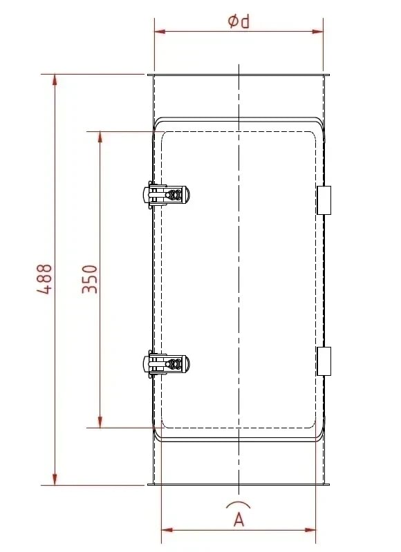 Vamzdis išvalymui d150/1,5mm, 488mm ilgio, dažytas