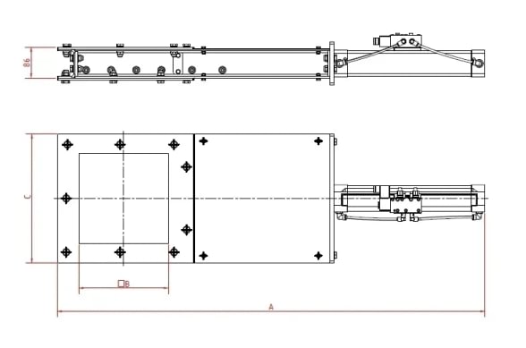 Sklendė po bokštu pneumatinė d150mm, dažyta
